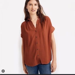 Madewell central drapey top in weathered brick